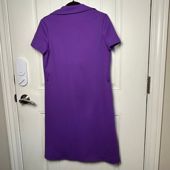 Vintage Russ Purple Polo Shirt Dress M Collared Preppy 80s Retro Tennis Casual - Picture 11 of 15